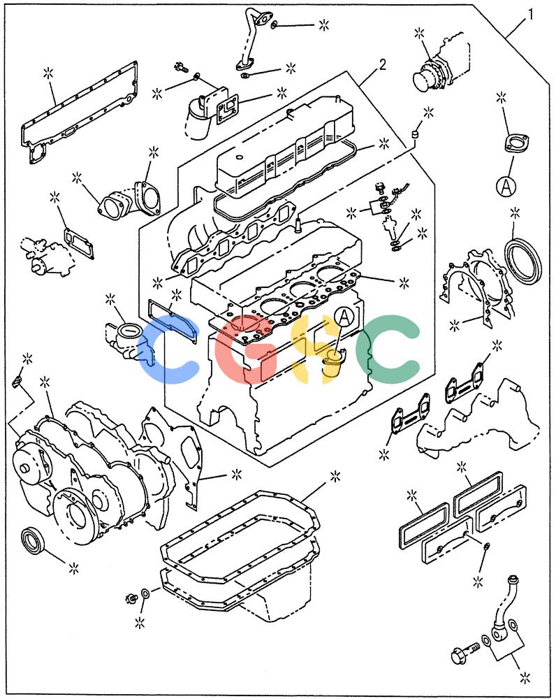 纽荷兰零件查询(E200SRLC) - CRAWLER EXCAVATOR BTW LA04-01506 - LA04-01625 (08-001) - ENGINE GASKET KIT New Holland Constructuion