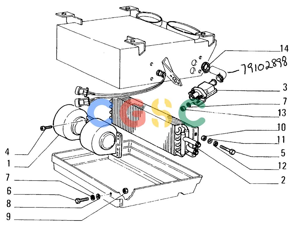 纽荷兰零件查询(FD14E) - CRAWLER DOZER (95.6560[003]) - HEATER-COMPONENTS New Holland Constructuion