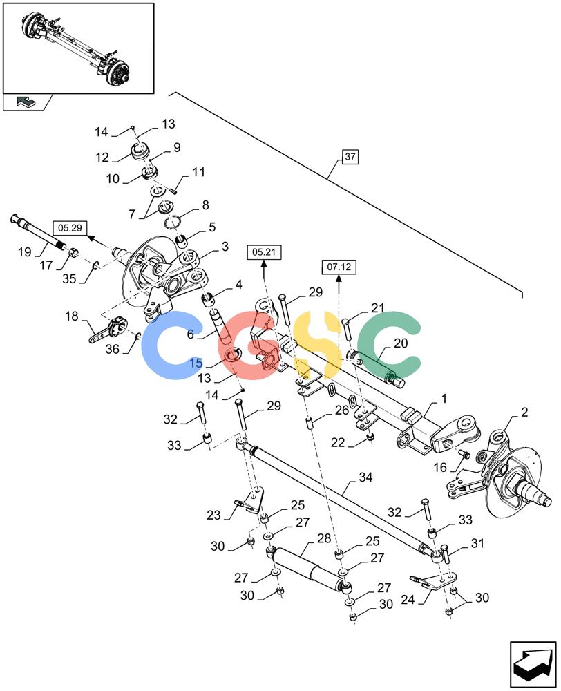 凯斯零件查询(LB433S) - BIG RECTANGULAR BALER (9/08-12/12) (05.28[01]) - LARGE STEERED TANDEM AXLE, PNEUMATIC BRAKE, REAR, CENTRE - NOT FOR NA - D800 Case Agriculture