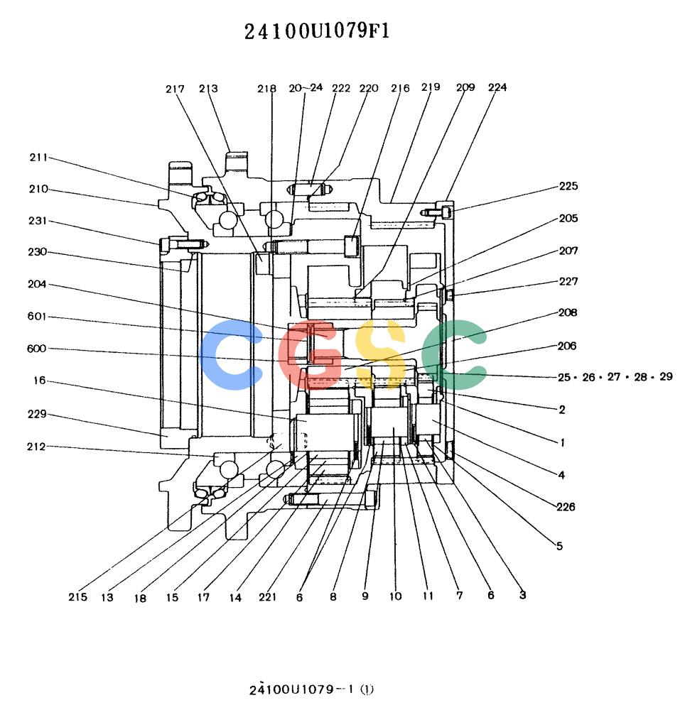 神钢零件查询(K912LC) - MARK II EXCAVATOR ASN YC0301-0737 (1/88-12/03) (11-054) - REDUCTION ASSY, PROPELLING Kobelco