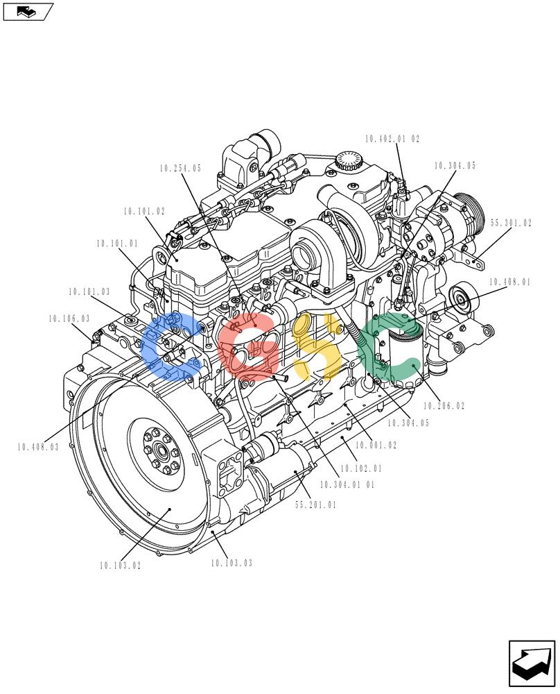 神钢零件查询(F4HFE613U A005) - ENGINE 5801366315 - 84169137 (3/10-) (10.000.01[02]) - PICTORIAL OVERVIEW 2/2 - ENGINE (5801366315) Kobelco