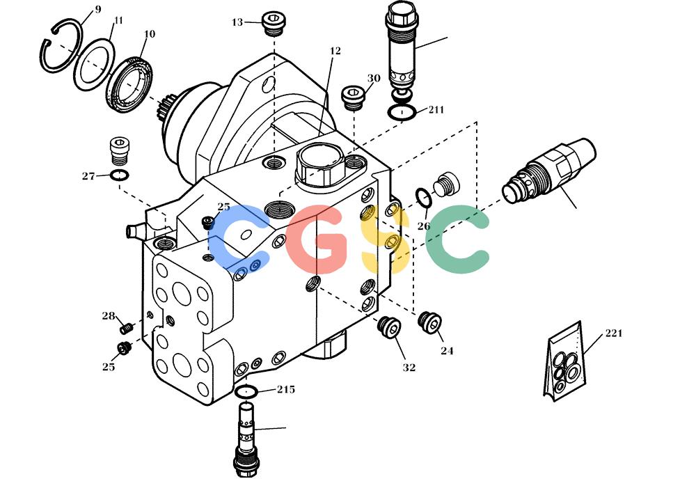 纽荷兰零件查询(EC450) - CRAWLER EXCAVATOR (SN: 750001-UP) (11/99-) (22.100[001]) - MOTOR INSTALL.MATERIAL (S/N 750001-750001) New Holland Constructuion