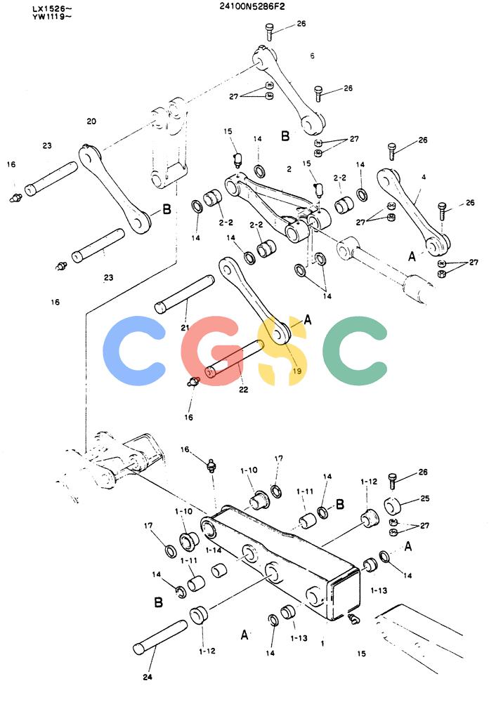 神钢零件查询(K904L) - MARK II EXCAVATOR ASN LX1526 (1/88-12/03) (09-004) - ARM ASSY, EXTENSION Kobelco