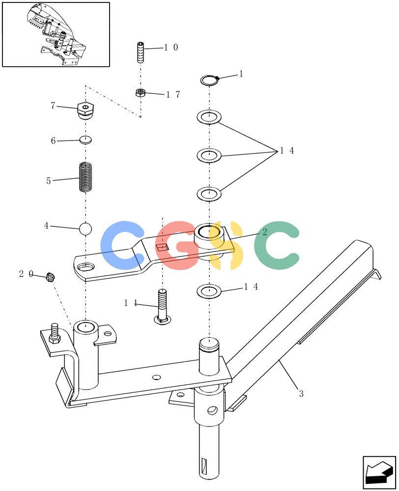 凯斯零件查询(RBX453) - CASE IH ROUND BALER (9/05-12/06) (15.14) - TWINE ARM DRIVE BRACKET Case Agriculture