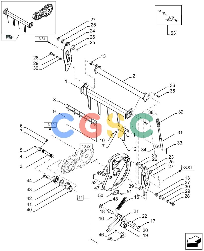 凯斯零件查询(LBX432S) - BIG RECTANGULAR BALER (3/03-12/08) (13.29[01]) - SHUTTLE FEEDER Case Agriculture