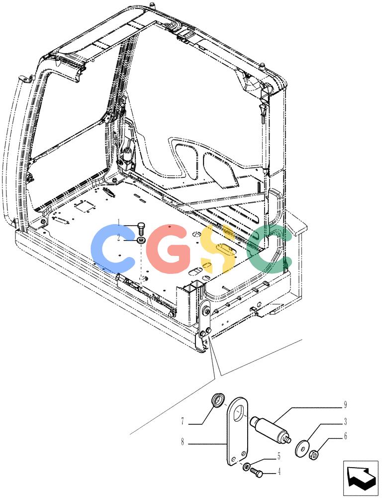 纽荷兰零件查询(E215B) - CRAWLER EXCAVATOR - TIER 3 (ROPS CAB) ASN NBDA21800 (6/13-) (01-062[00]) - CAB INSTAL New Holland Constructuion