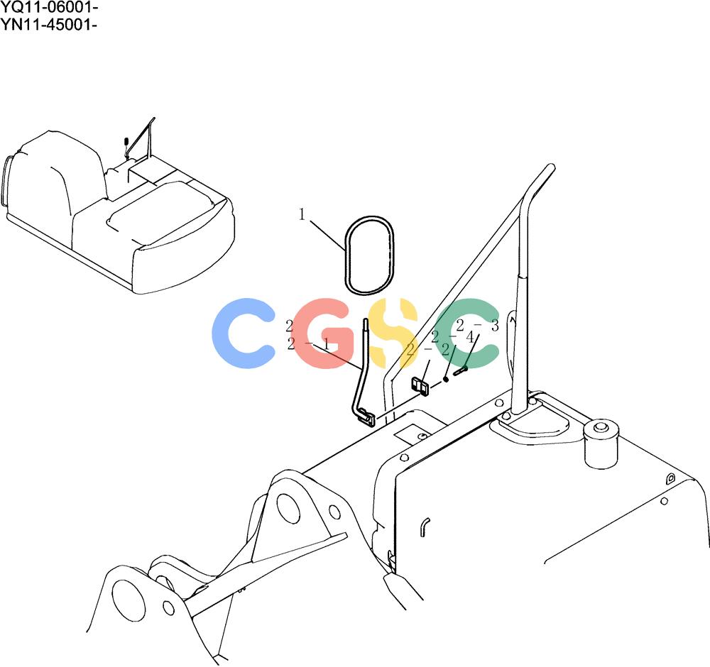 神钢零件查询(200-8) - EXCAVATOR S/N YN11-45001 - (1/06-12/09) (173-01-1) - MIRROR INSTAL Kobelco