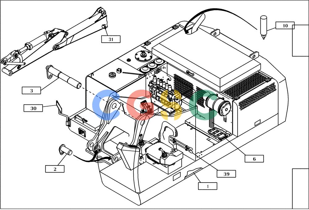 纽荷兰零件查询(EC240) - CRAWLER EXCAVATOR (5/00-) (01.300[002]) - FRAME UPPER CARRIAGE WITH MOUNT. PARTS (S/N 724004-724020) New Holland Constructuion