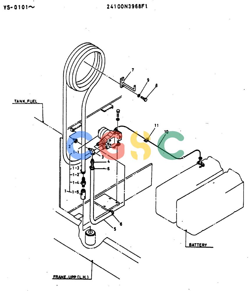 神钢零件查询(MD400LC) - EXCAVATOR BTW YS0101 - YS0200 (1/80-12/06) (08-001) - PUMP ASSY, FUEL Kobelco
