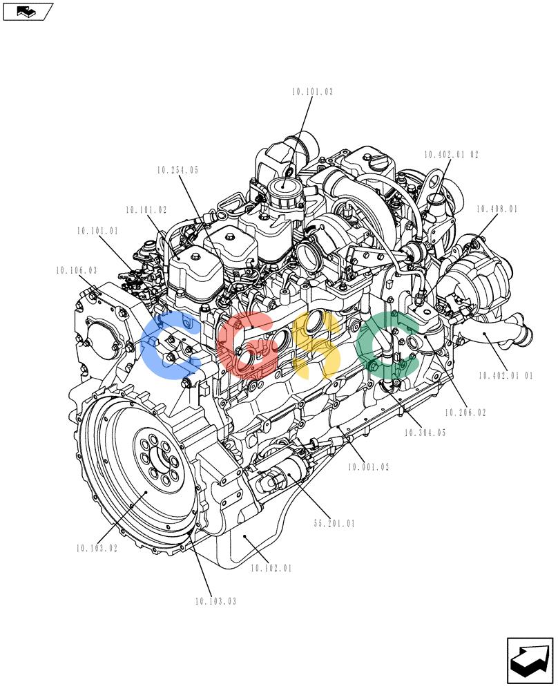 神钢零件查询(F4GE9684F J602) - ENGINE - 504375333 - 84250815 (1/13-) (10.000.01[02]) - PICTORIAL OVERVIEW 2/2 - ENGINE (84250815) Kobelco