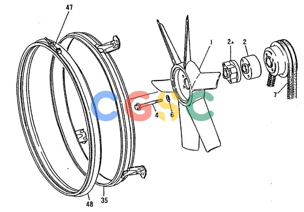 神钢零件查询(6D16-T) - MITSUBISHI DIESEL ENGINE - K909LC & MD240BLC (1/87-12/06) (02-008) - FAN & PULLEY Kobelco
