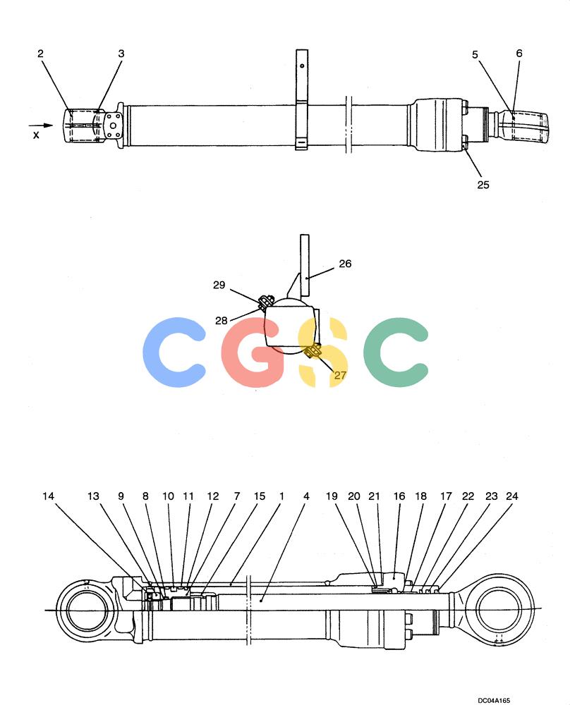 纽荷兰零件查询(EH130) - CRAWLER EXCAVATOR (3/04-) (08 -65[00]) - CYLINDER ASSY, BOOM, LEFT HAND New Holland Constructuion
