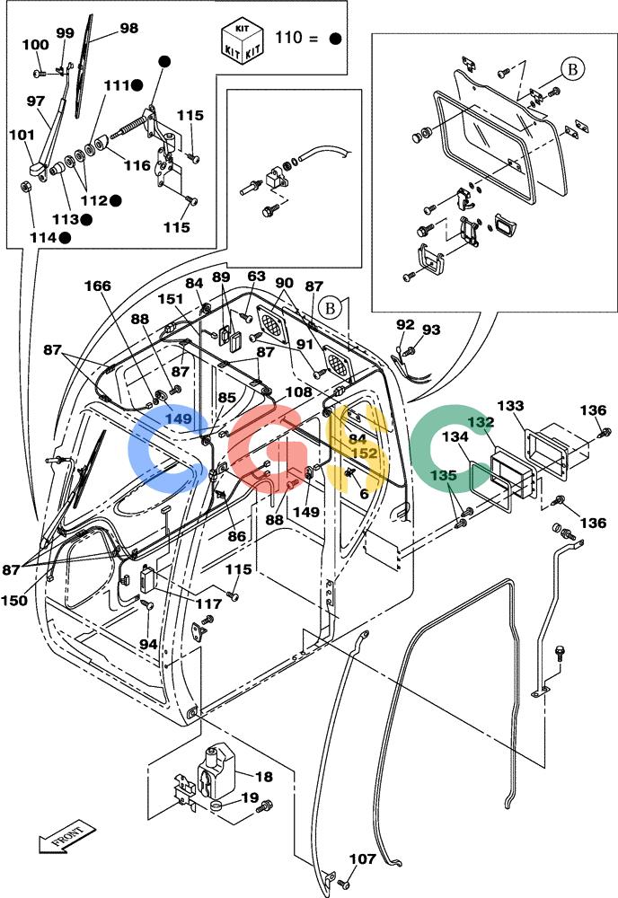 纽荷兰零件查询(E805) - CRAWLER EXCAVATOR TIER 3 (7/06-) (04-012-00[01]) - CAB - ELECTRICAL CIRCUIT New Holland Constructuion
