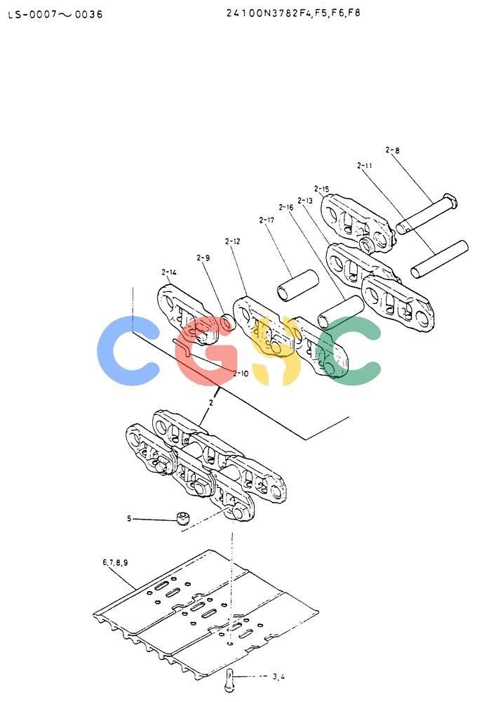 神钢零件查询(K916LC) - EXCAVATOR ASN YS0119 (1/87-12/03) (06-015[03]) - INSTAL CRAWLER TRACK (RIGID TYPE) Kobelco