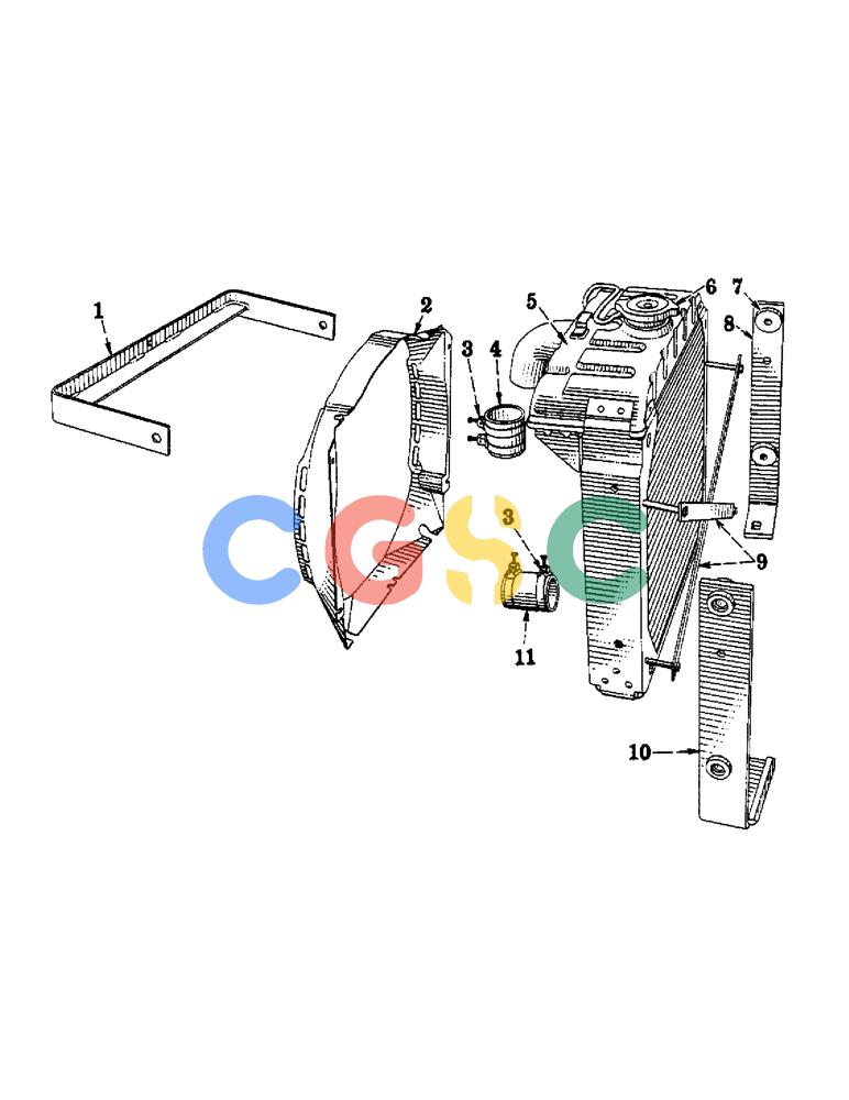 凯斯零件查询(57) - INTERNATIONAL HARVESTER RECTANGULAR BALER (1/57-12/72) (A-66) - RADIATOR AND CONNECTIONS Case Agriculture