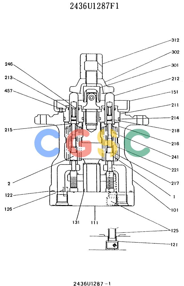 神钢零件查询(K907LC) - MARK II EXCAVATOR BTW YQ0101 - YQ0564 (1/87-12/03) (11-016) - VALVE ASSY, PILOT 2436U1287F1 Kobelco