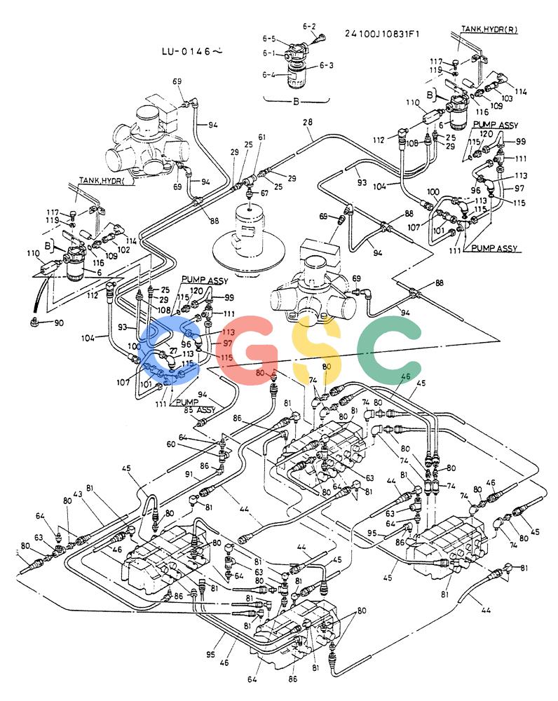 神钢零件查询(K935) - EXCAVATOR SUPPLEMENT ASN LU00154 (1/76-12/03) (03-002[03]) - CONTROL ASSY, P/N 24100J10831F1 Kobelco