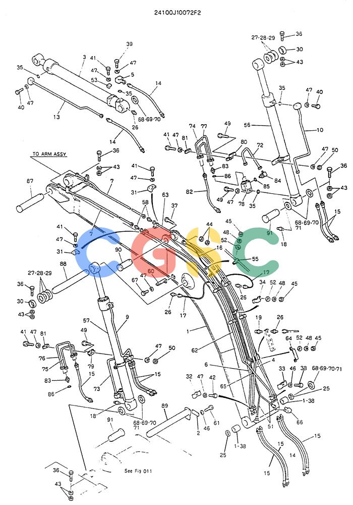 神钢零件查询(K905LC) - MARK II EXCAVATOR BTW YP1001 - YP1281. (4/89-12/03) (07-002) - BOOM ASSY, 4.6M Kobelco
