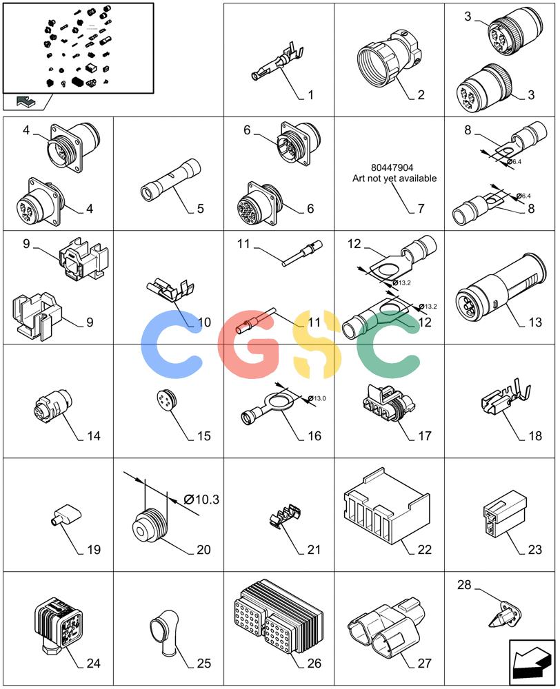 凯斯零件查询(LB433S) - BIG RECTANGULAR BALER (9/08-12/12) (06.801[02]) - CONNECTORS - FROM 80445522 TO 84058194 Case Agriculture