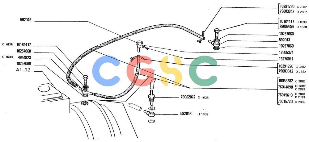 纽荷兰零件查询(FD20) - CRAWLER DOZER (B1.15[001]) - TRANSMISSION AND TORQUE CONVERTER VENT LINES New Holland Constructuion