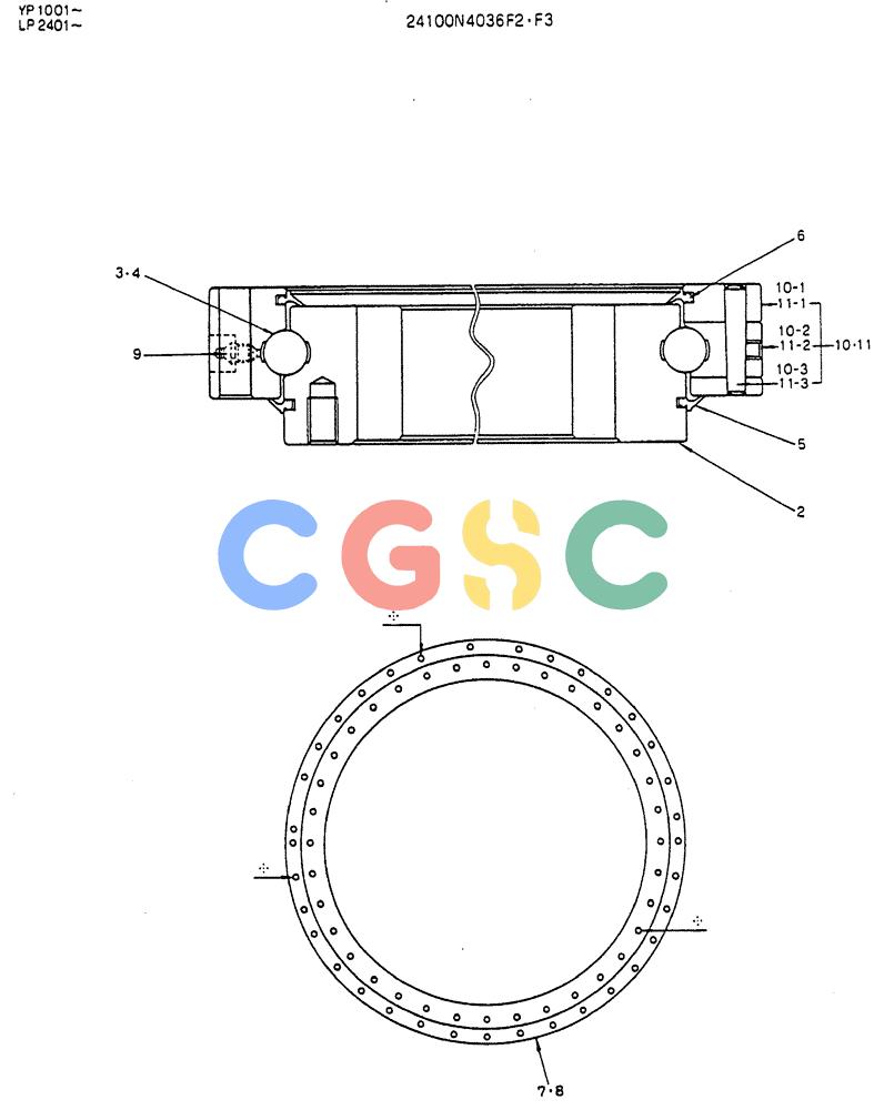神钢零件查询(MD140BLC) - EXCAVATOR BTW YP1001 - YP1281 (1/80-12/06) (06-006) - BEARING ASSY Kobelco