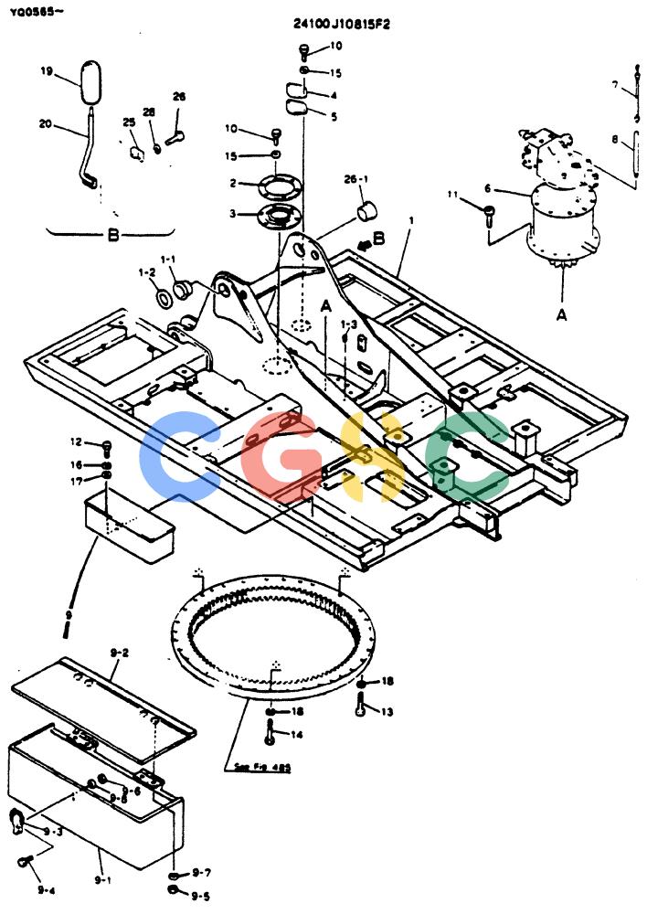 神钢零件查询(MD200BLC) - EXCAVATOR ASN YQ0565 (1/80-12/06) (01-001) - FRAME ASSY, UPP Kobelco
