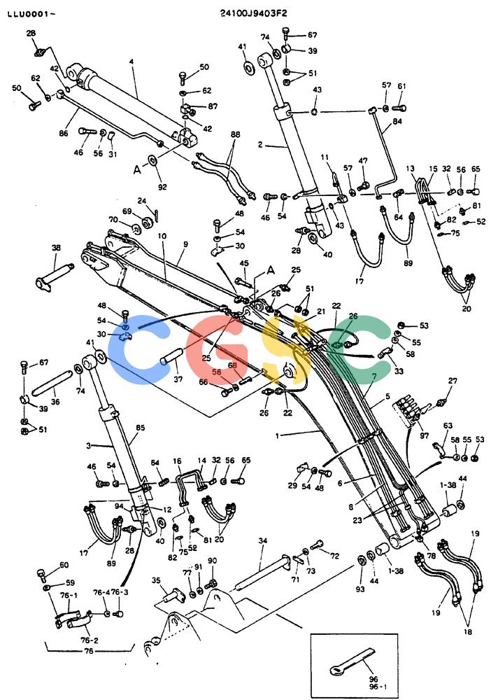 神钢零件查询(MD240BLC) - EXCAVATOR BTW LLU0001 - LLU0300 (1/80-12/06) (09-001) - BOOM ASSY, 6.02M (19FT-8IN) Kobelco