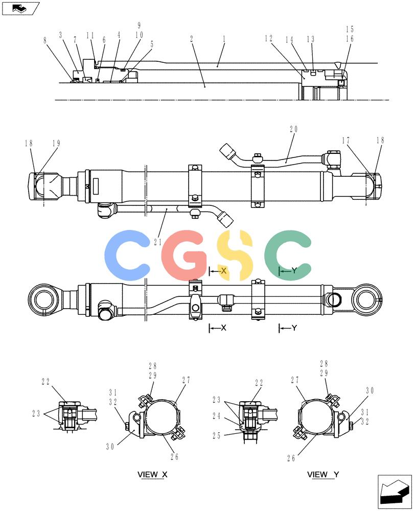 纽荷兰零件查询(E80BMSR) - COMPACT CRAWLER EXCAVATOR ASN LF06-04501 (NBTA18037) (03-031[02]) - BUCKET CYLINDER INSTALLATION New Holland Constructuion