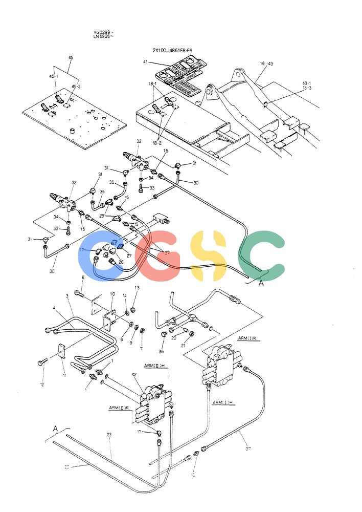 神钢零件查询(K907CLC) - EXCAVATOR BTW YG0101 - YG0500 (1/85-12/03) (12-002) - CONTROL ASSY (TELESCOPIC) Kobelco