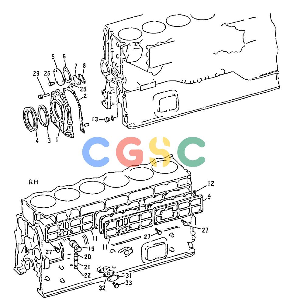 神钢零件查询(6D22-TC) - MITSUBISHI DIESEL ENGINE - K912, K912LC, & K916 (1/83-12/06) (01-025) - ENGINE ATTACHING PARTS 020-460E Kobelco