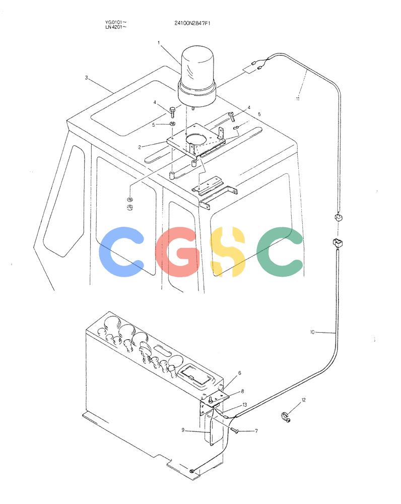神钢零件查询(K907CLC) - EXCAVATOR BTW YG0101 - YG0500 (1/85-12/03) (08-031) - LIGHT,ROTARY Kobelco