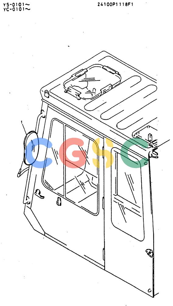 神钢零件查询(MD400LC) - EXCAVATOR BTW YS0101 - YS0200 (1/80-12/06) (08-005) - BACK-MIRROR ASSY Kobelco