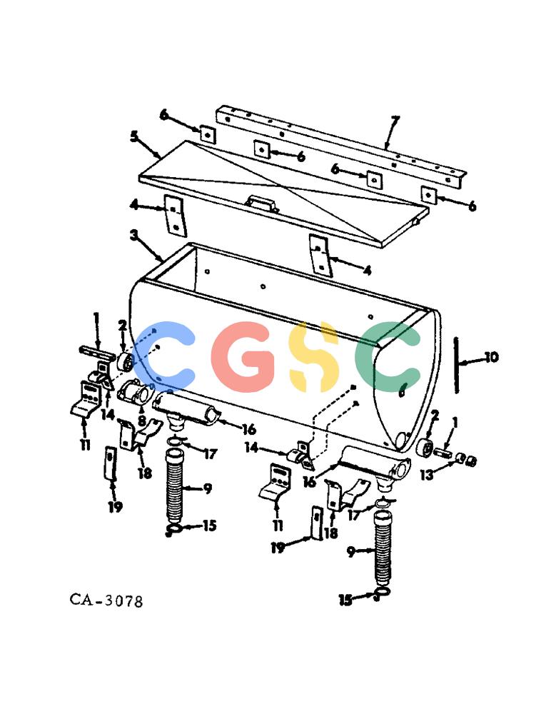 凯斯零件查询(DRY) - FERTILIZER UNIT (8-ROW) (1/65-12/88) (A-050) - DRY FERTILIZERS, METAL HOPPER, HOSES AND SUPPORTS Case Agriculture