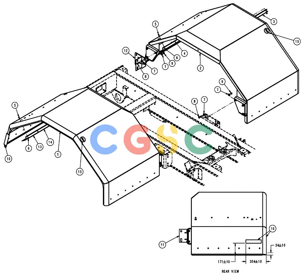 凯斯零件查询(FLX3510) - FLOATER (8/04-8/06) (10-003) - REAR FENDER GROUP Case Agriculture