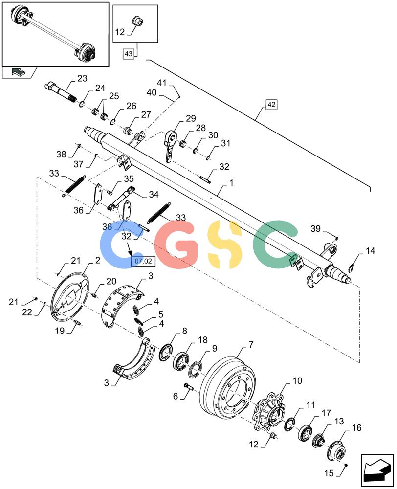 凯斯零件查询(LB433R) - BIG RECTANGULAR BALER 'ROTOR CUTTER' (9/08-12/12) (05.25[01]) - LARGE STEERED TANDEM AXLE, HYDRAULIC BRAKE, FRONT - NOT FOR NA Case Agriculture