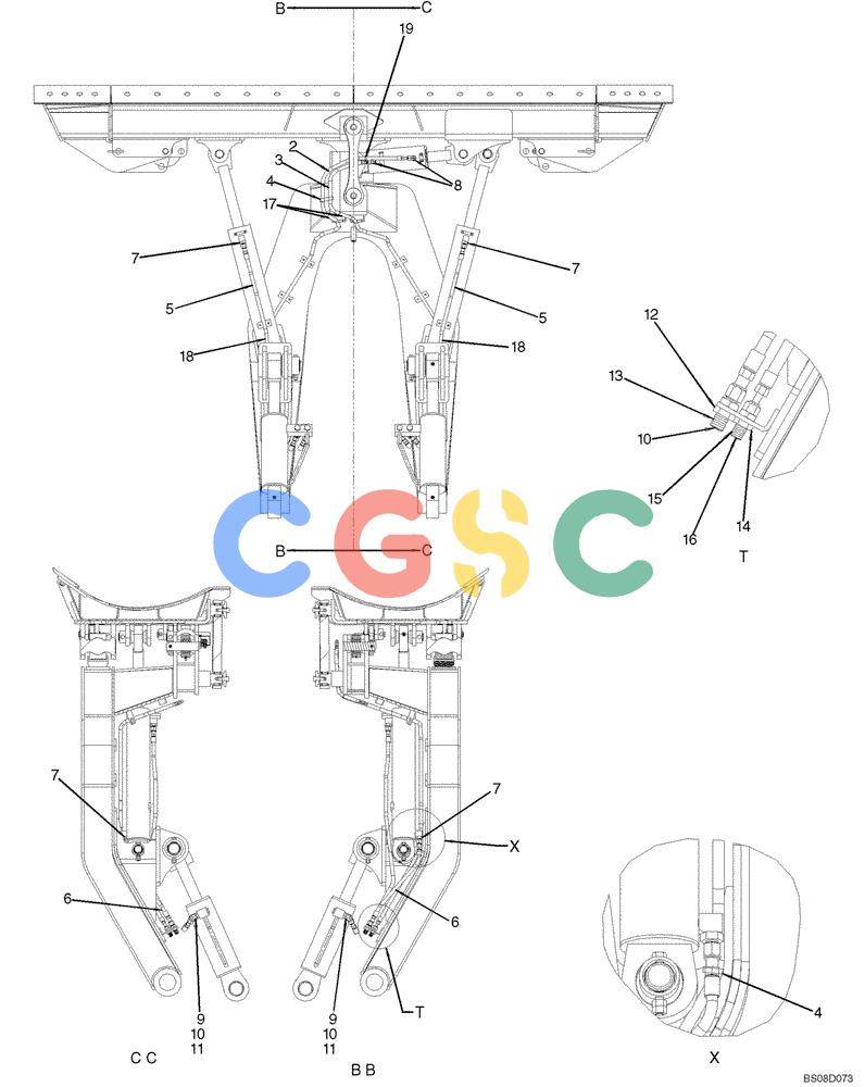 神钢零件查询(ED150-1E) - BLADE RUNNER EXCAVATOR/DOZER ASN YL05-00555 (11/03-12/04) (02-022[00]) - HYDRAULIC LINES (DOZER) (YY02HU0002F1) Kobelco