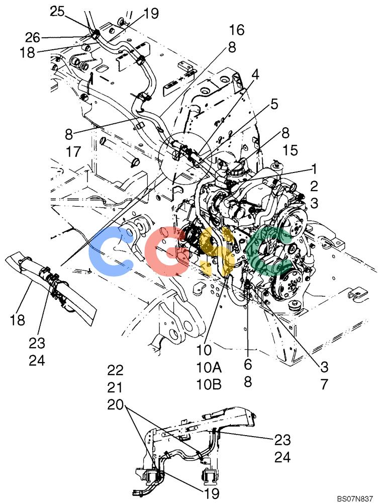 纽荷兰零件查询(D95B) - CRAWLER DOZER TIER 3 (3/08-) (09-36) - CAB - HEATING SYSTEM (AT ENGINE) New Holland Constructuion