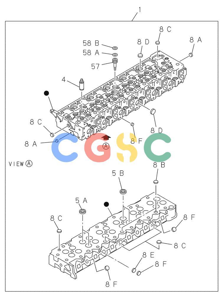 纽荷兰零件查询(E805) - CRAWLER EXCAVATOR TIER 3 (7/06-) (02-011-01[01]) - CYLINDER HEAD New Holland Constructuion