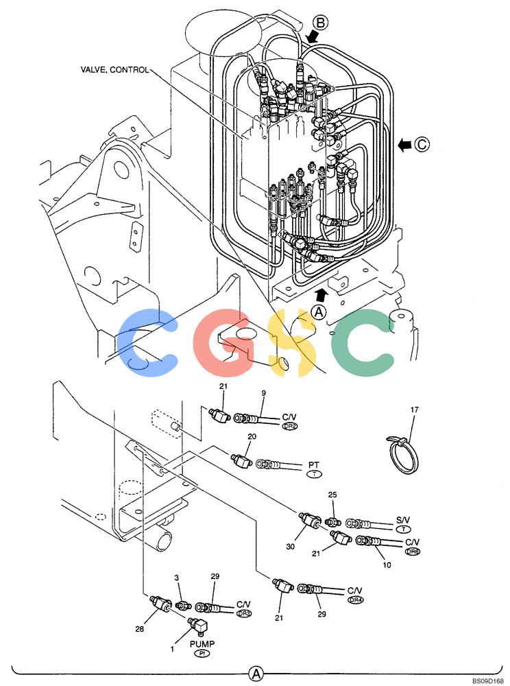 神钢零件查询(NIBBLER) - & BREAKER - SK70SR-1E SHORT RADIUS EXCAVATOR ASN YT02-04001 (4/03-12/04) (06-055[01]) - MAIN CONTROL LINES (NIBBLER & BREAKER), (YT06H00029F2 & YT06H00029F5), PAGE 1 OF 3 Kobelco