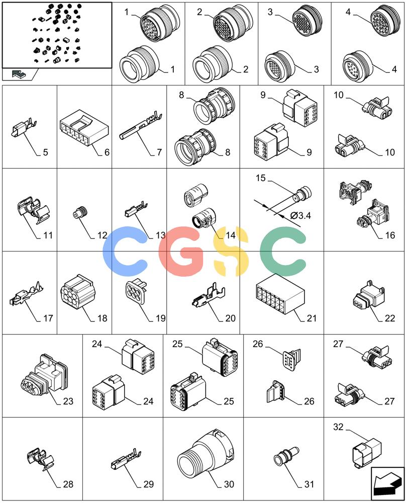 凯斯零件查询(LBX432S) - BIG RECTANGULAR BALER (3/03-12/08) (06.99[04]) - CONNECTORS - FROM 84400775 TO 84806918 Case Agriculture