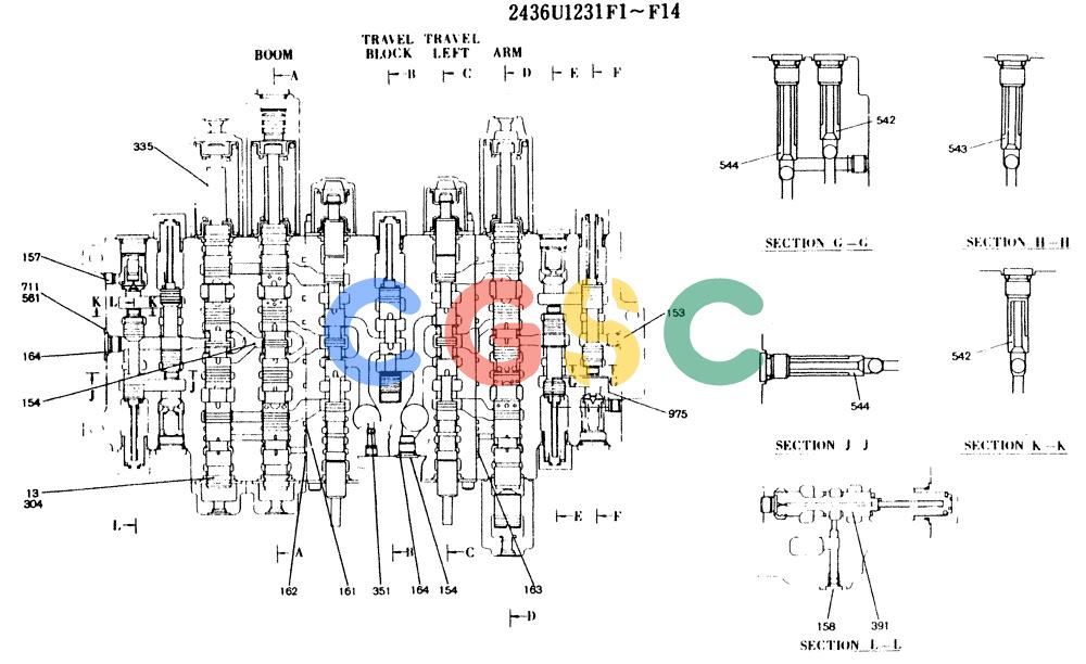 神钢零件查询(K909LC) - MARK II EXCAVATOR ASN LL1488 (1/87-12/03) (11-018[01]) - VALVE ASSY, CONTROL Kobelco