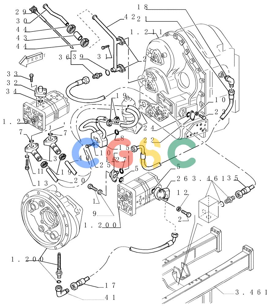 纽荷兰零件查询(D150) - CRAWLER DOZER (1/05-) (1.220[01]) - TRANSMISSION LUBRICATION SYSTEM New Holland Constructuion
