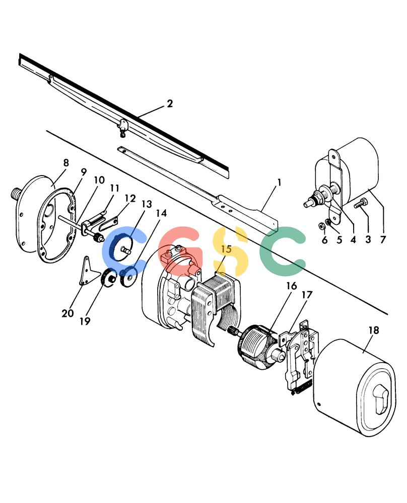 纽荷兰零件查询(H48) - RICHIER EXCAVATOR (1/74-12/84) (10F01) - WINDSHIELD WIPER & MOTOR ASSEMBLY New Holland Constructuion