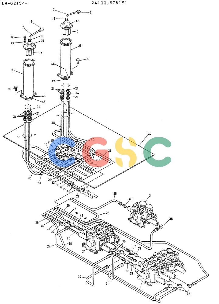 神钢零件查询(K914) - EXCAVATOR ASN LR-0143 (1/79-12/03) (03-007) - CONTROL ASSY (ISO TYPE) (FOR SWISS) Kobelco