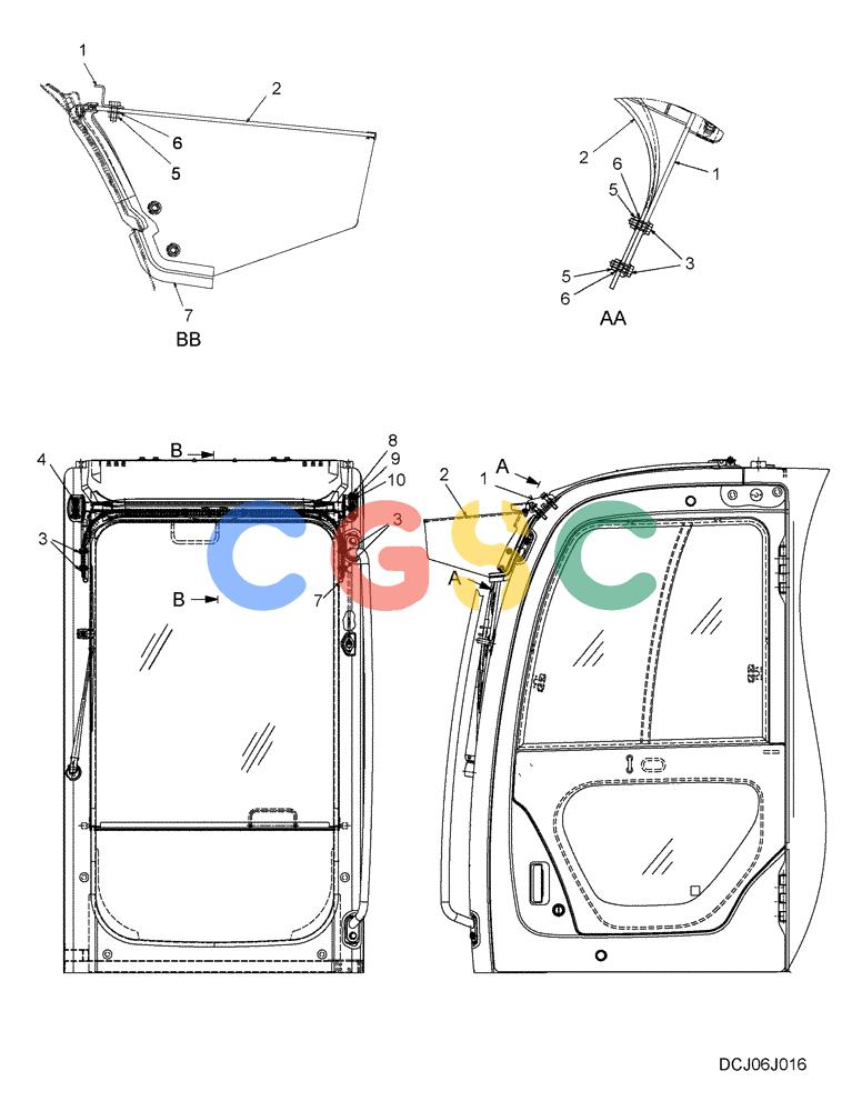 纽荷兰零件查询(E215B) - CRAWLER EXCAVATOR - TIER 3 (NA) - ASN N7DA21001 (1/07-) (5.039[00]) - SUN VISOR ASSEMBLY (YN55C00013F1) New Holland Constructuion