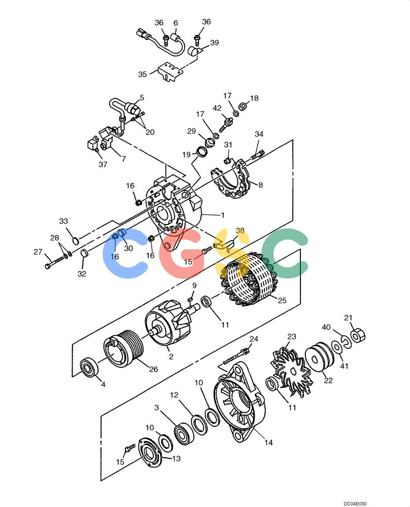 纽荷兰零件查询(EH130) - CRAWLER EXCAVATOR (3/04-) (04 -02[00]) - GENERATOR New Holland Constructuion