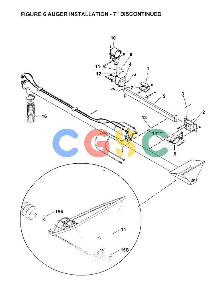 凯斯零件查询(2400) - CONCORD AIR SYSTEM (1/96-12/99) (A12) - FIGURE 6 AUGER INSTALLATION - 7" DISCONTINUED Case Agriculture