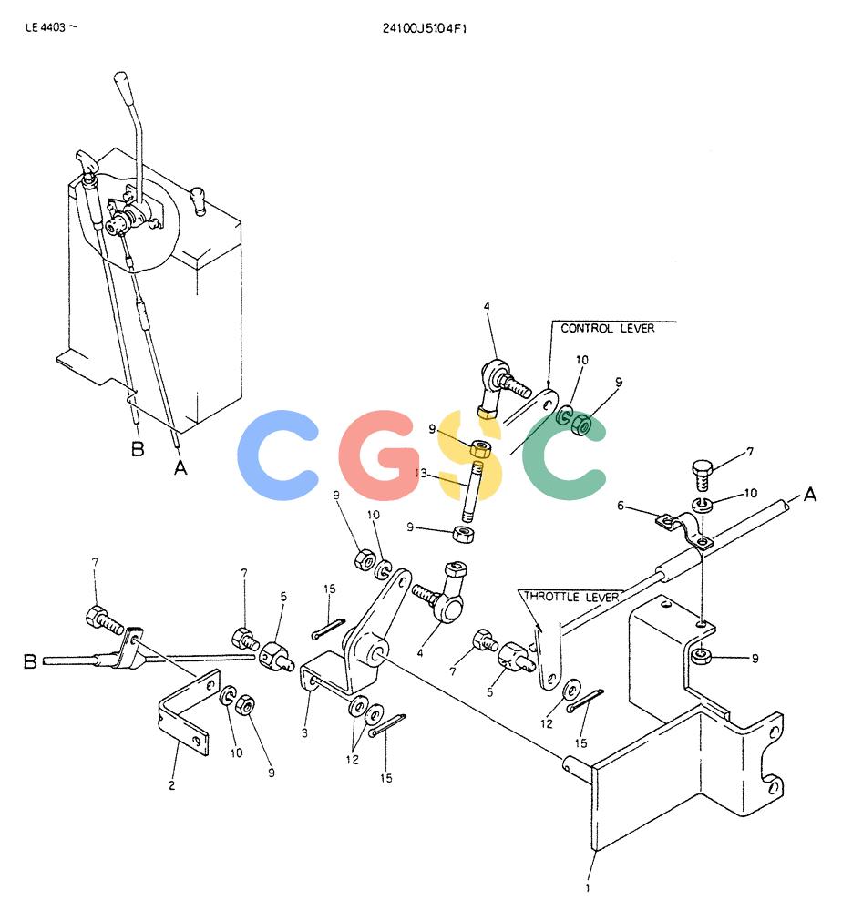 神钢零件查询(K903B) - EXCAVATOR ASN LE3401 (1/85-12/03) (08-021) - CONTROL ASSY, ENGINE P/N 24100J5104F1 Kobelco