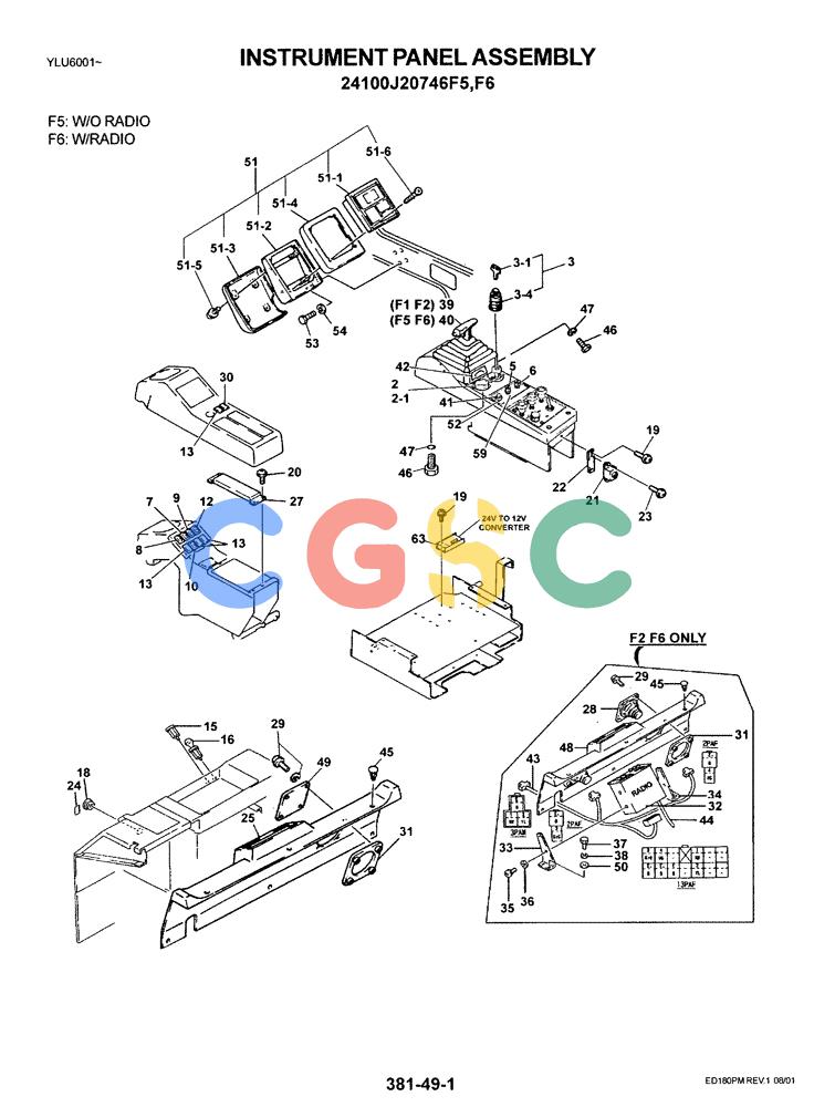 神钢零件查询(ED180) - BLADE RUNNER EXCAVATOR/DOZER ASN YLU0001 (1/99-12/01) (05-007) - INSTRUMENT PANEL ASSEMBLY Kobelco