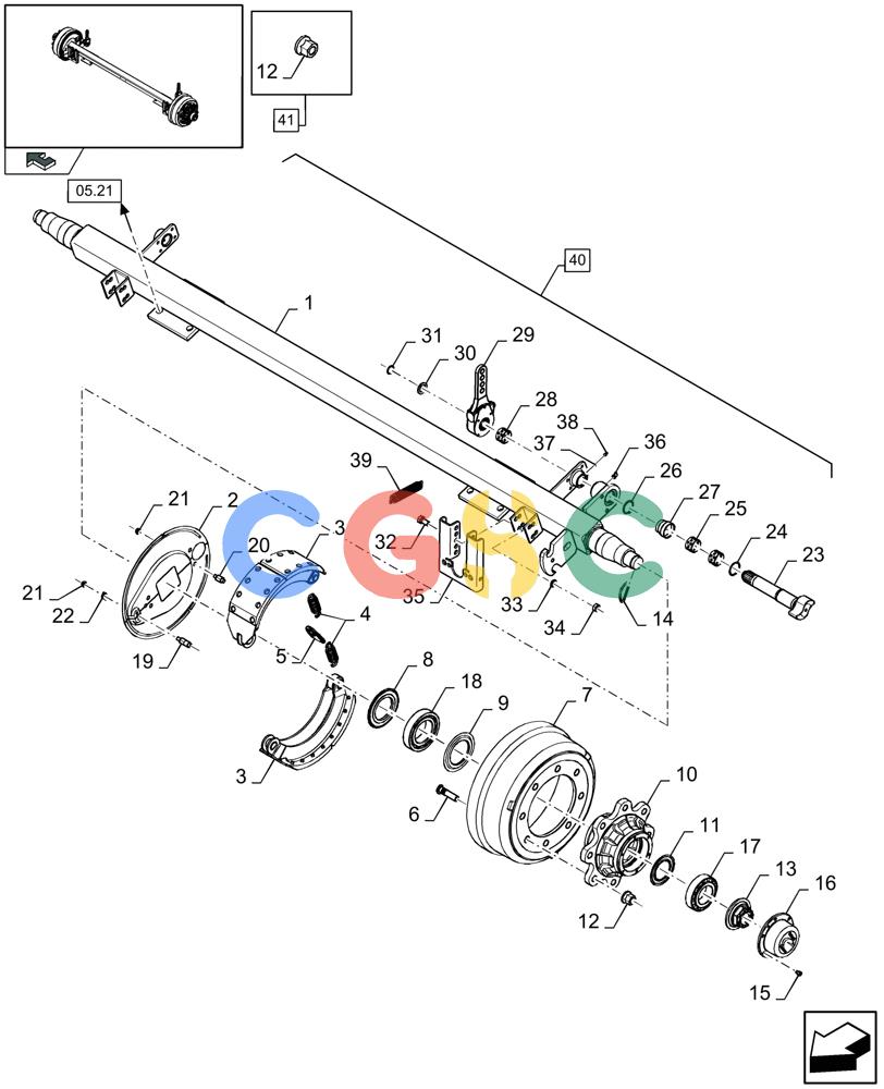 凯斯零件查询(LB433R) - BIG RECTANGULAR BALER 'ROTOR CUTTER' (9/08-12/12) (05.22[01]) - LARGE STEERED TANDEM AXLE, PNEUMATIC BRAKE, FRONT Case Agriculture
